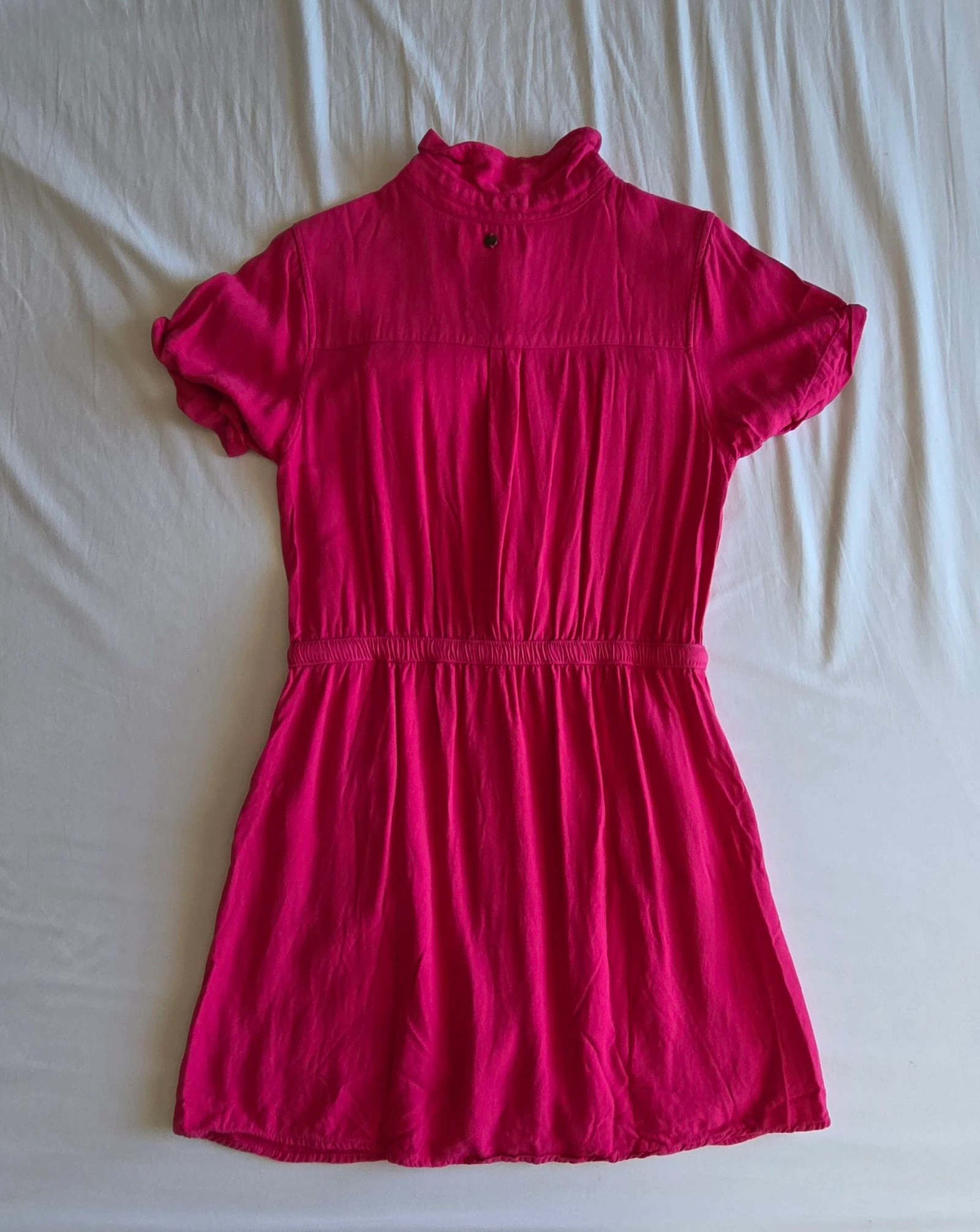 Robe chemise magenta M 38 Deeluxe robe curta rosa fúsia fluida – photo 3